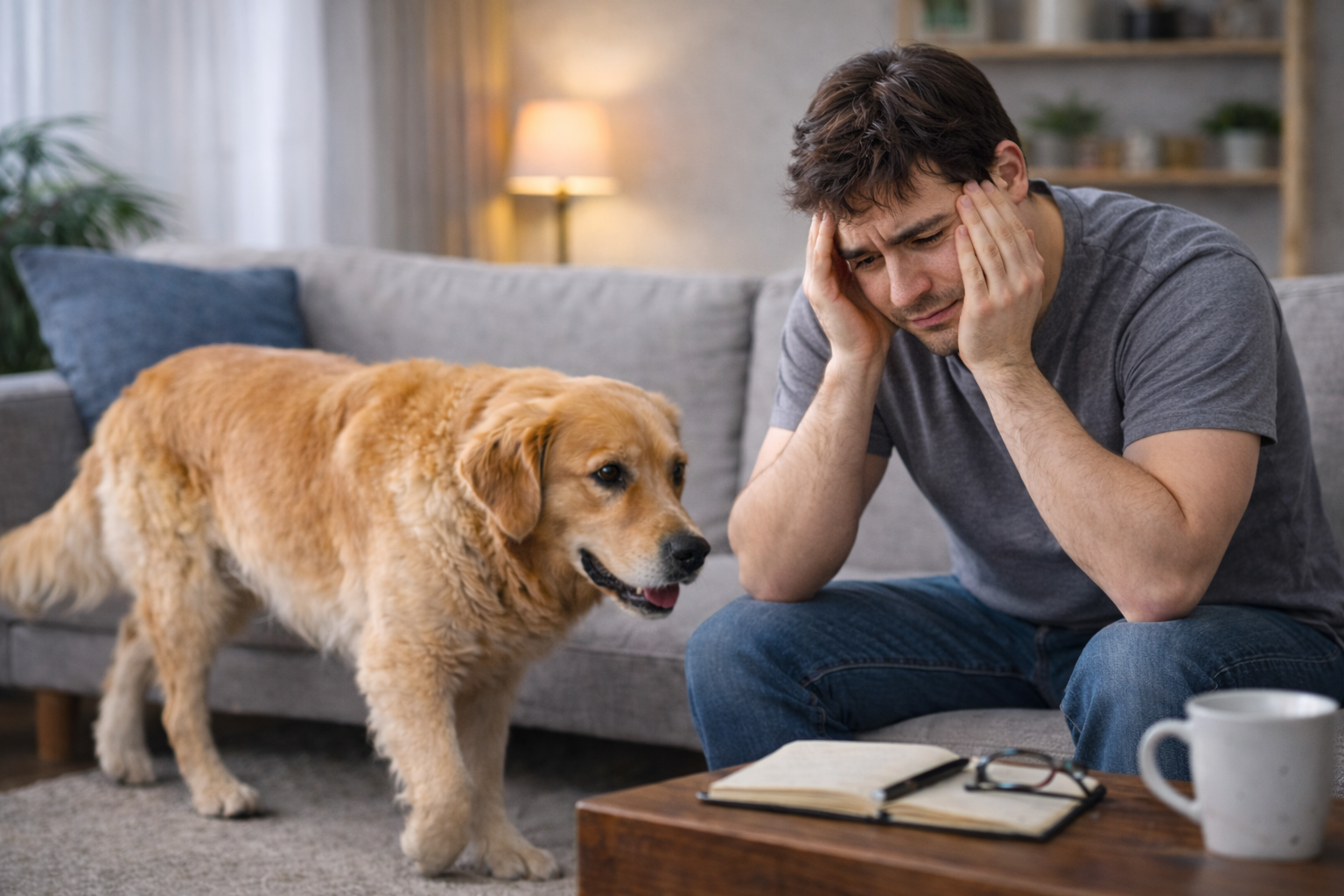 علائم استرس در سگ به دلیل اضطراب صاحب