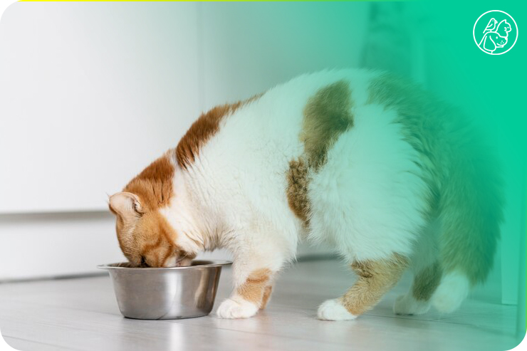 cat food bowl with cat